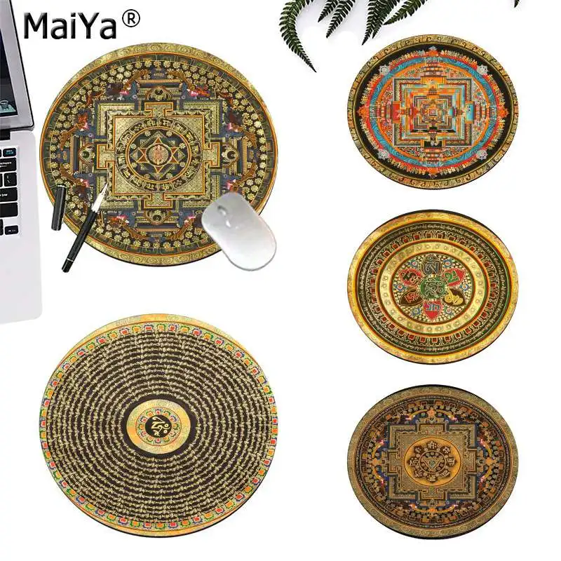 MaiYa индийская Мандала с символом Ом в центре силиконовая мышь для игры против