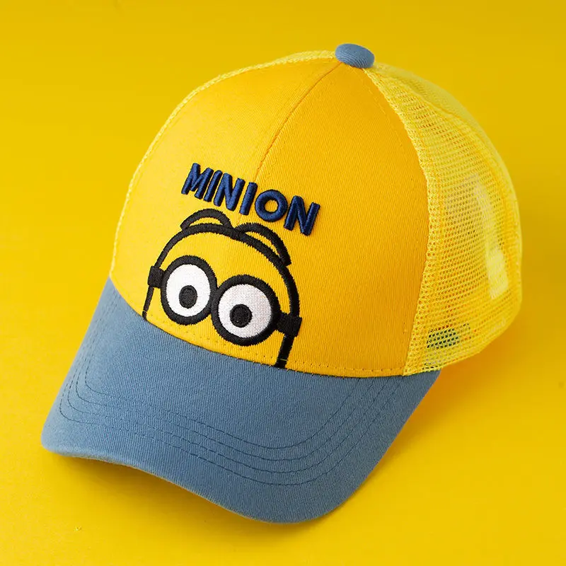 Детские шапки с миньонами для мальчиков блестящие симпатичные бейсболки весны и