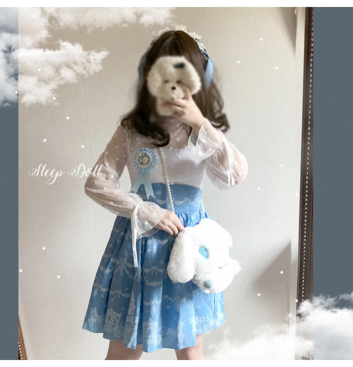 В Корейском стиле новые летние Для женщин замок юбка с высокой талией Kawaii молодая