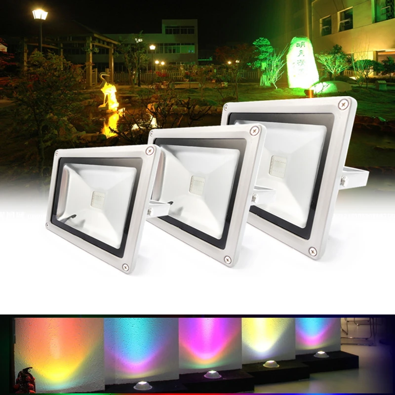 

10W 20W 30W 50W RGB Waterproof Multicolor Reflector LED Outdoor Floodlight Spotlight lighting lamp+ 24key IR Remote AC85-265V