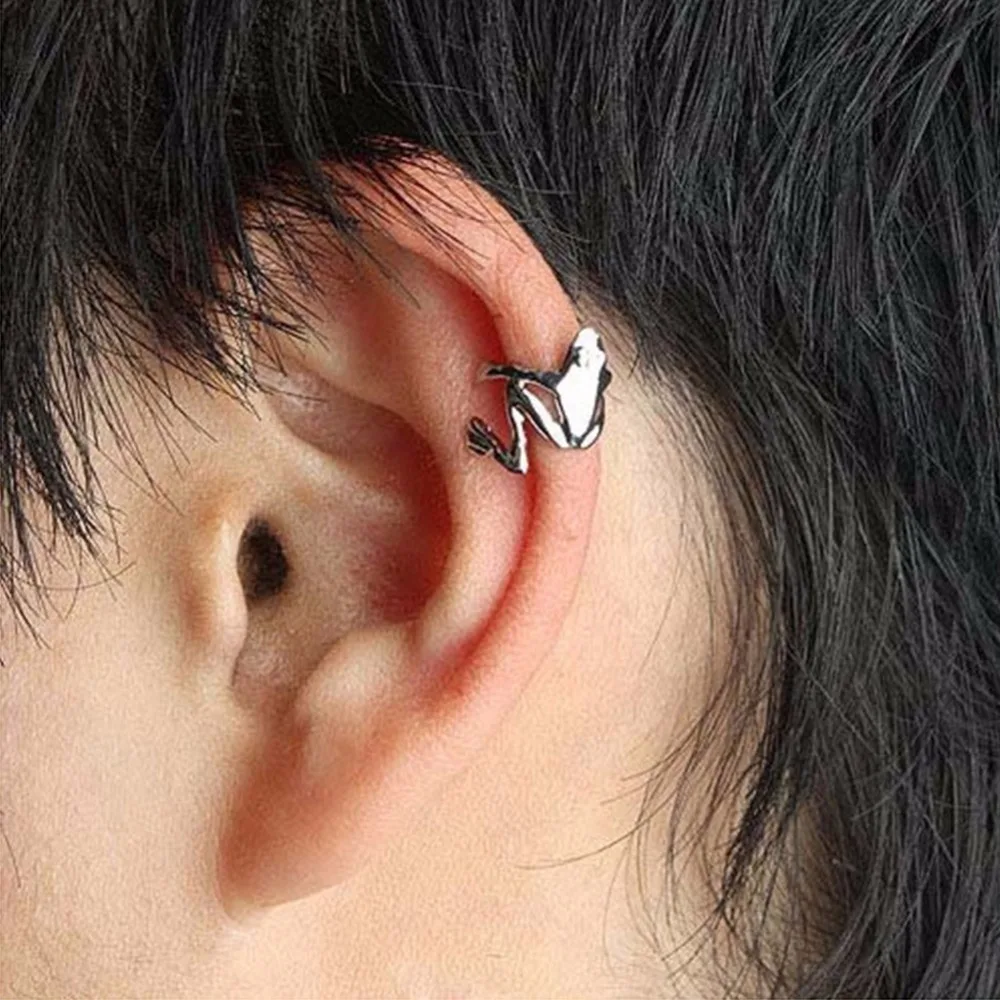 

Hot 1PC Punk Stylish Gold Silver Plated Alloy Frog Cuff Ear Clip Wrap Earring Women Men Jewelry