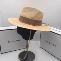 brim hat chain european and american fashion sun hat for women straw hat summer french style free shipping