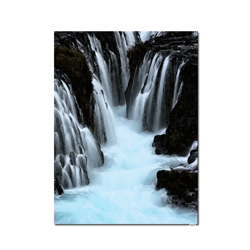 

Canvas Pictures Nordic Modern Style Cool And Refreshing Waterfall Spring Water Posters For Living Room Decor Painting Unframed