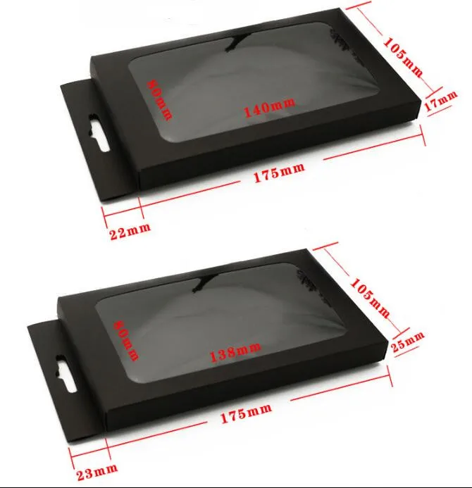 50 шт. чехол для телефона коробка упаковки крафт бумага черное окно посылка