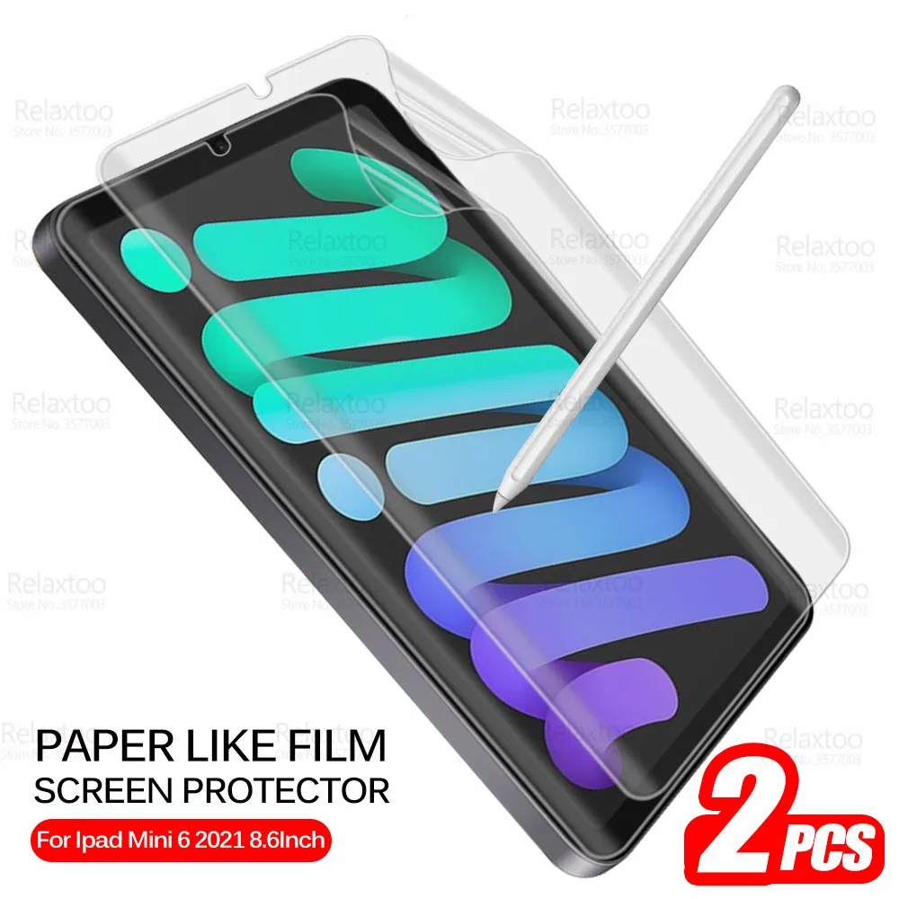2pcs Paper Like Film For Apple iPad Mini 6 Screen Protector Mini6 2021 6Th 8.3 Inch A2568 Writing Painting Matte Cover Soft | Компьютеры и