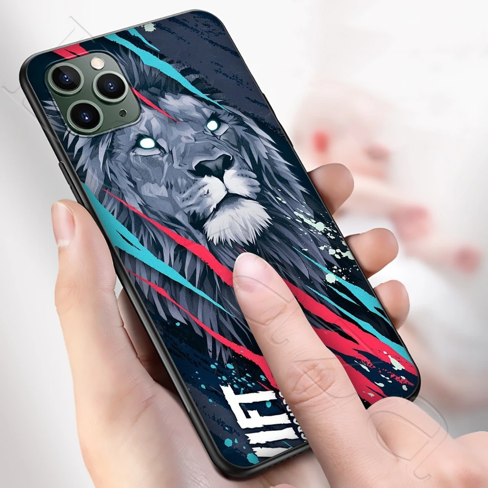 Мягкий ТПУ чехол Lavaza с изображением животного льва волка для iPhone 12 Mini 11 Pro XS Max XR X 8 7