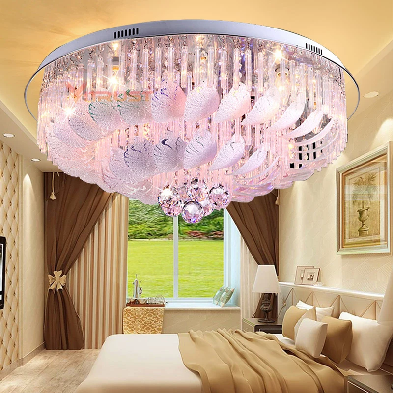 Modern Ceiling Lamps Round Crystal Lights LED Lamparas de techo Luces Home Lighting Fixture Romantic | Лампы и освещение