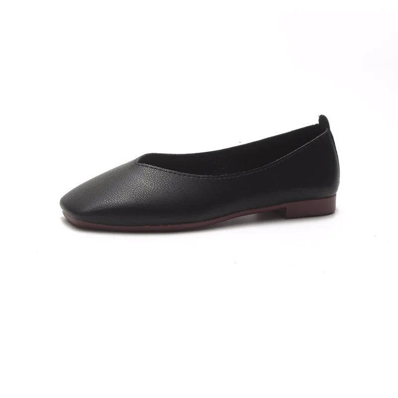 Женские туфли Весна-лето Кожаные Туфли-балетки Женская обувь без каблука балетки