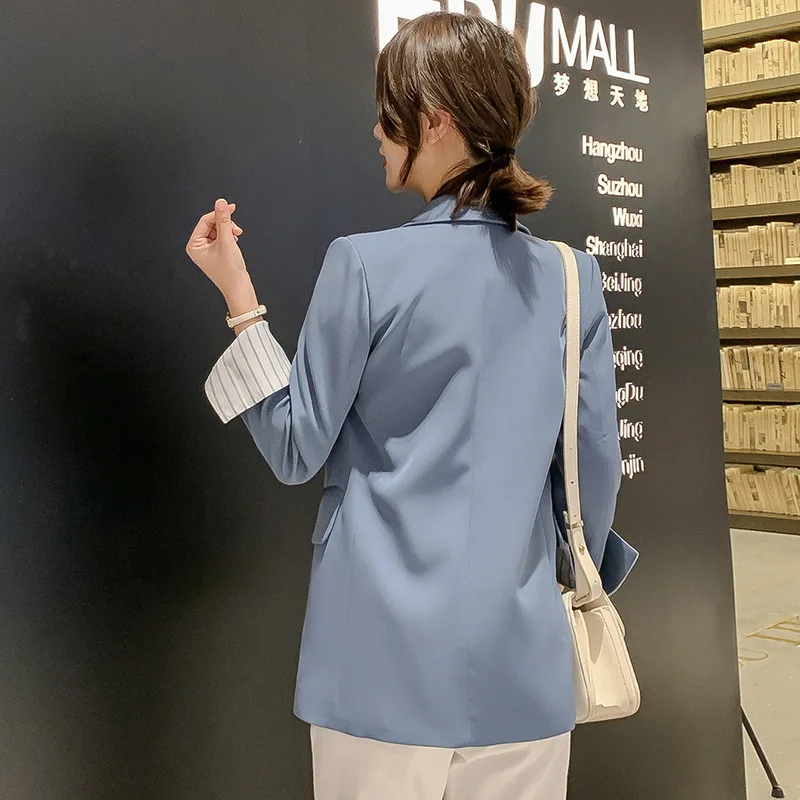 

Women's Blazer & Suits Autumn Clothing New Korean Office Ladies Blazers Jacket Pure Color Loose Leisure Fashion Jackets Suit