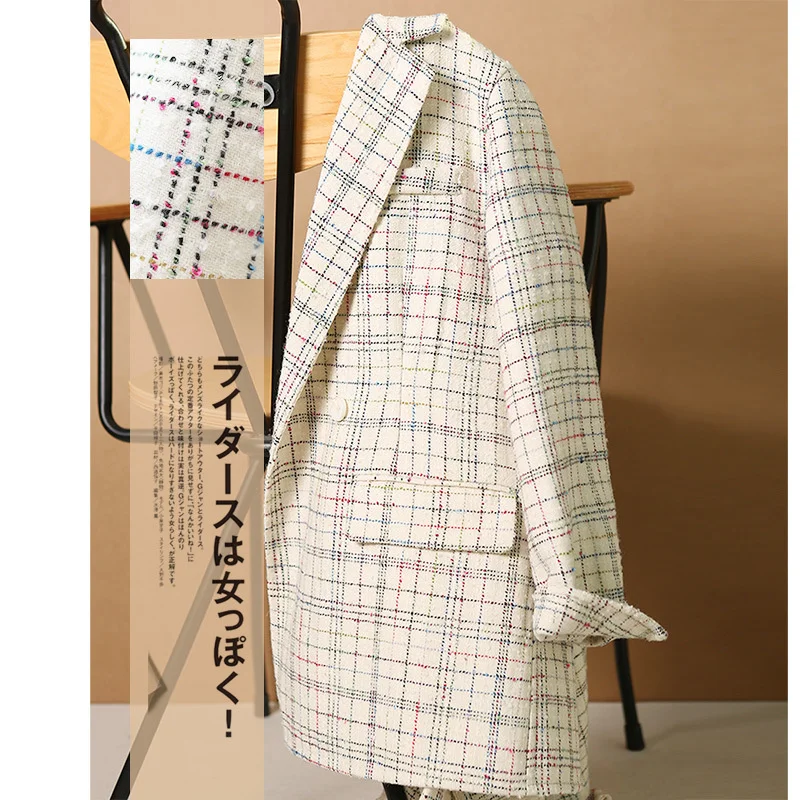 

Fashionable young style hand stitched quality double-sided woolen coat women's 2021 autumn and winter women's wear new woolen
