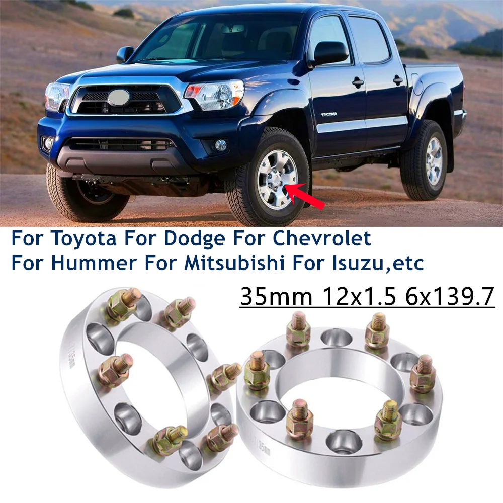 

2 шт. адаптер для колесных прокладок 35 мм 12x1,5 6x139,7 для Toyota, Hummer, Chevrolet, Mitsubishi, Isuzu, Acura, Dodge