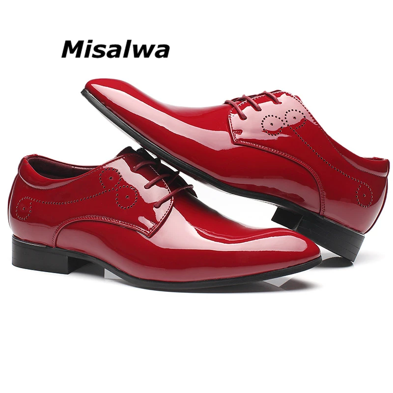 Туфли мужские из лакированной кожи синие и красные большие размеры