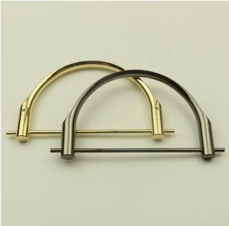 

10 Pcs Size 9.8x6.8cm Two Colors Gold Gunmetal Metal Purse Handle Diy Handbag Accessories Wholesale Fastern Metal Bag Handle