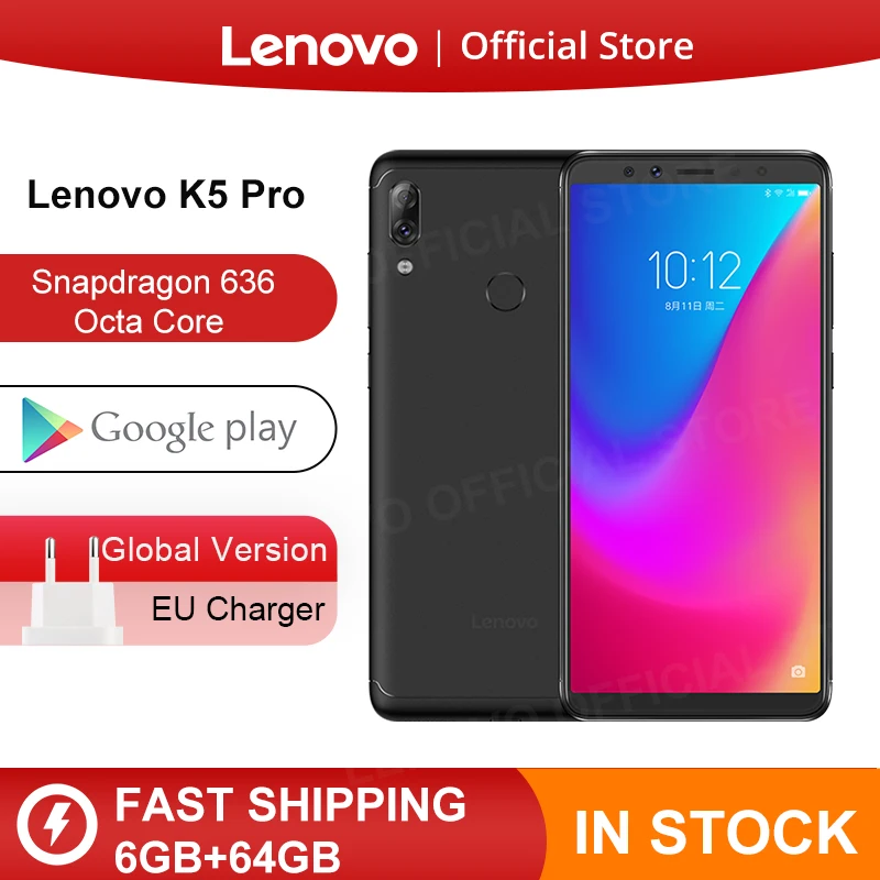 Глобальная версия lenovo K5 Pro 6 GB 64 Snapdragon 636 восьмиядерный смартфон четыре камеры 5 99