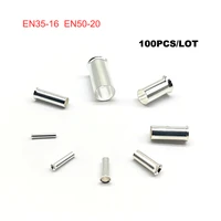 100pcs copper tube bare cord end terminal electrical crimp naked terminal wire connector en35 16 en50 20 cable ferrules 2 10awg