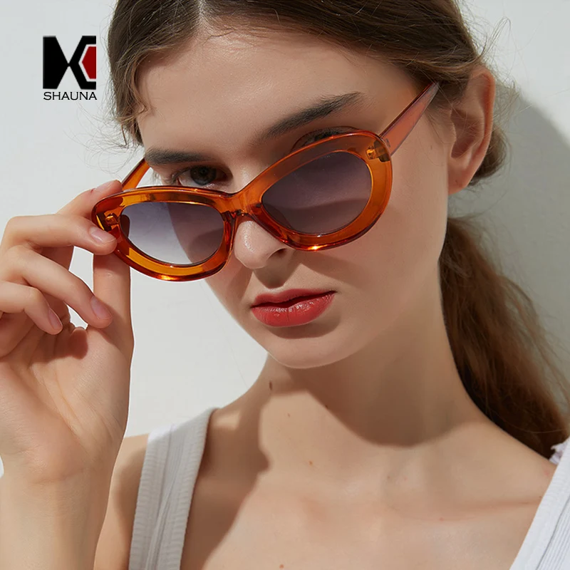 Женские солнцезащитные очки кошачий глаз SHAUNA прозрачная оправа цвета