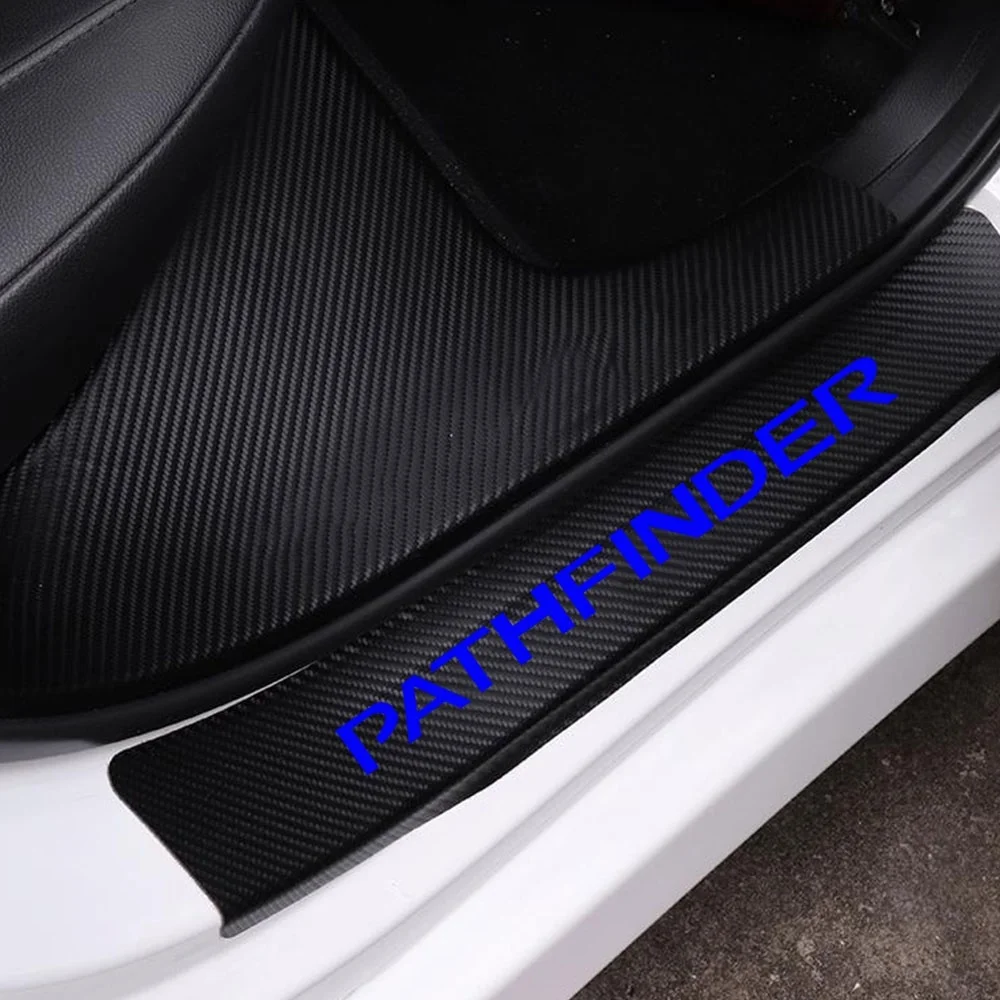 Наклейка на порог автомобиля педаль для Nissan Pathfinder украшение углеродное волокно