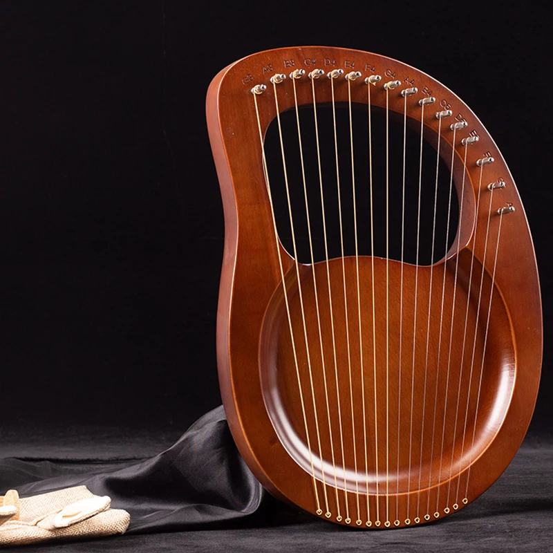 Customized Engrave Name Logo 16 Strings Lyre Harp Single Board Arc Design Musical Instruments with Pickup Tuning Tools | Спорт и