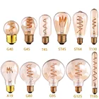 Светодиодный ламп накаливания G40 T45 ST64 G80 G95 G125 спираль светильник 3 Вт 2200K Ретро Винтаж лампы декоративный светильник ing с регулируемой яркостью Эдисон лампы