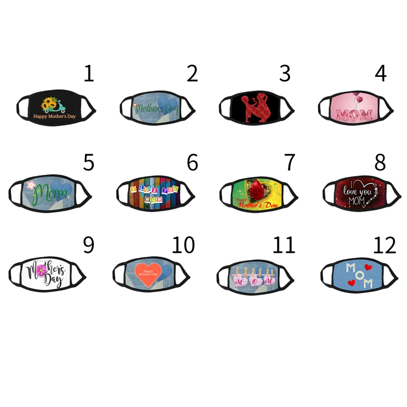 

Summer Fashion Mask High Quality Comfortable Lady Masks Mother'S Day Gift Adult Breathable Printing Mother's Day Mask 12 Styles