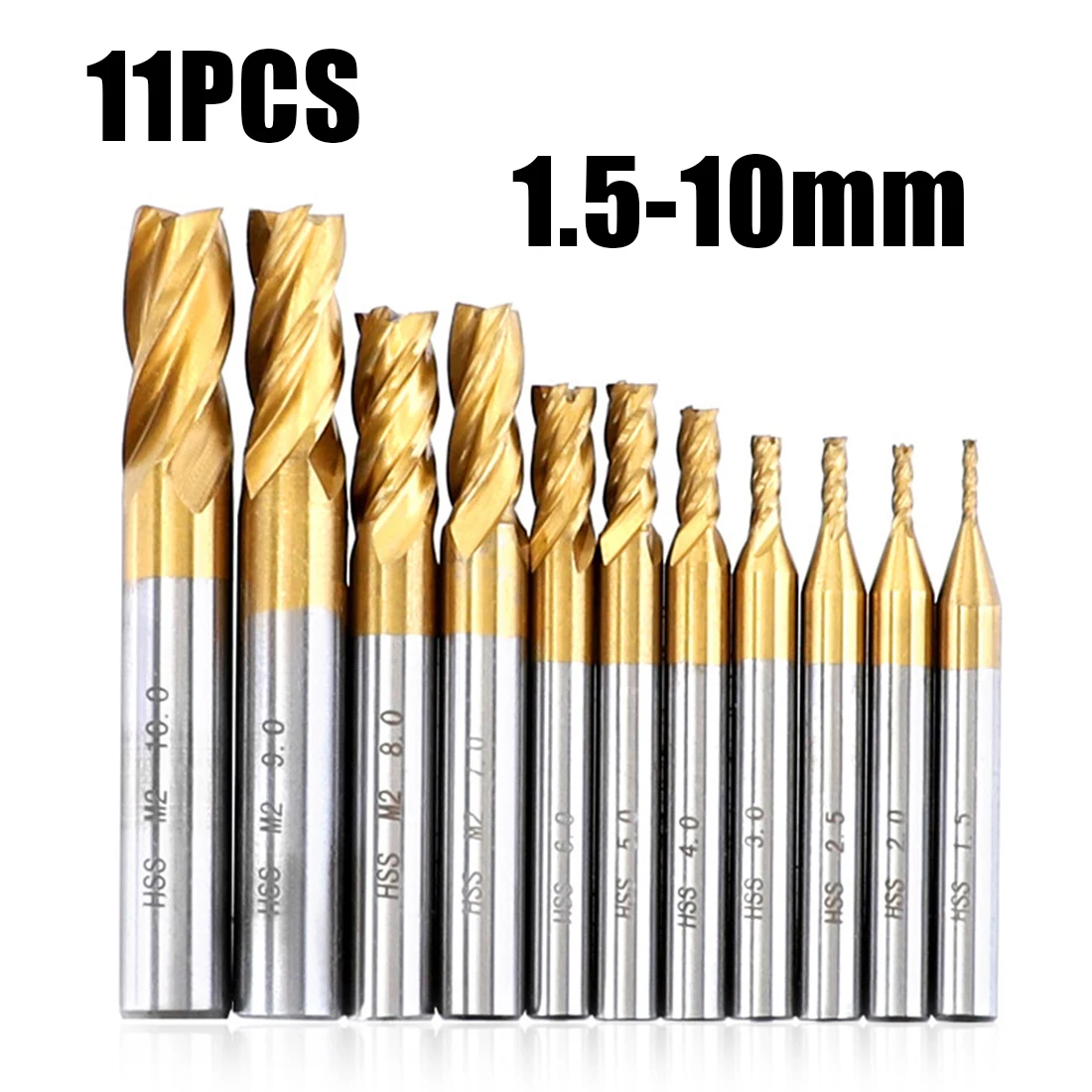 

Cutters Router Bits 4 Flutes 1.5-10mm High speed steel Engraving machine
