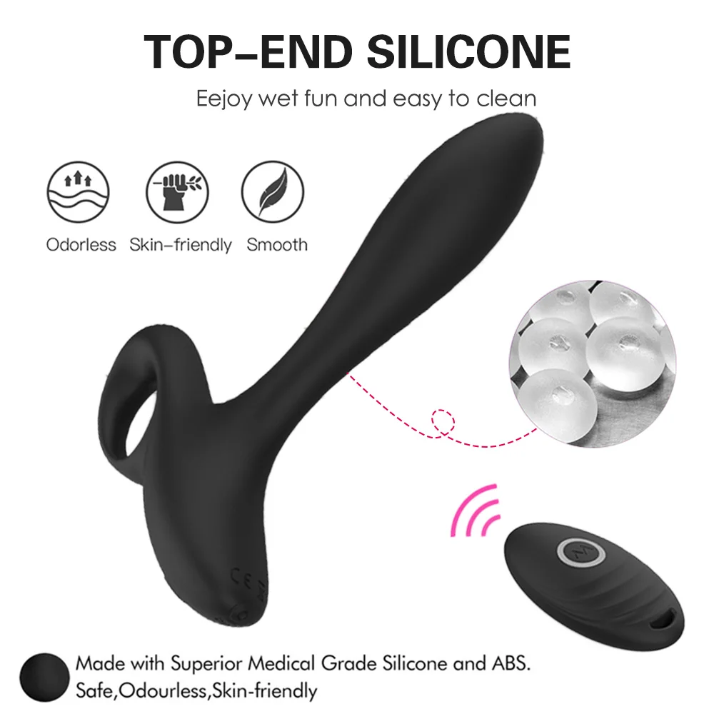 Wireless Remote Vibrating Anal Plug Adult Toys Male Prostate Massager Butt 10 Speed Vibrator Dick Cock Penis Ring | Красота и