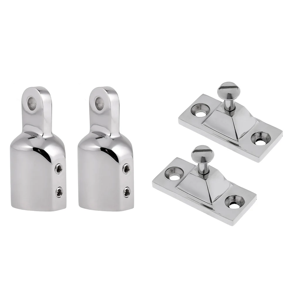 

4 Pieces Marine Boat Deck Hinge Mount with 25mm Bimini Top Pipe Eye End Caps - 316 Stainless Steel