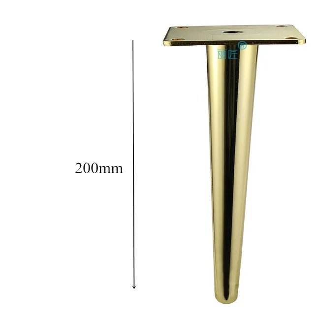 Straight 20cm 4 шт металлические ножки для мебели золотые вертикальные/наклонные ножки для дивана с трубкой для телевизора, шкафа, шкафа, подставки для ног, мебельные аксессуары - Цвет: Straight 20cm