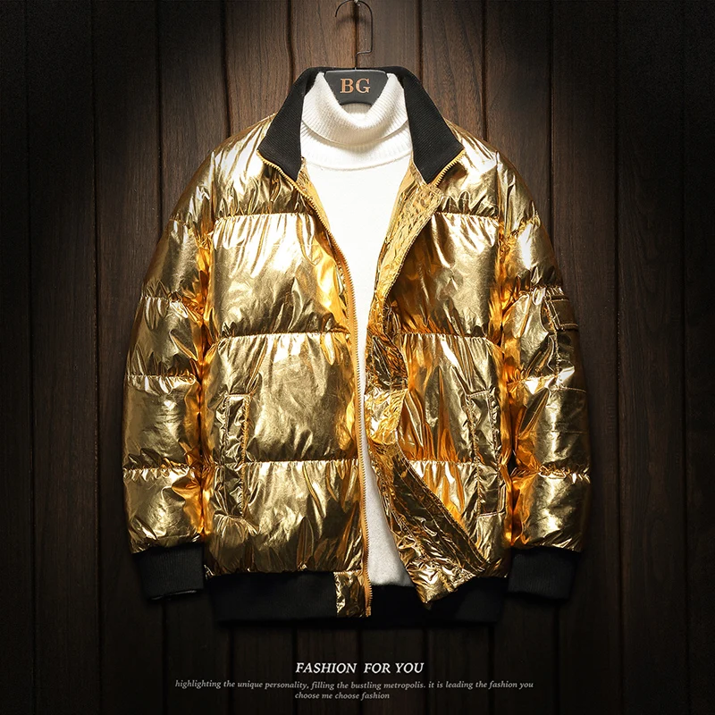 

Осенне-зимняя яркая мужская хлопковая куртка в Корейском стиле, мужское однотонное пальто на молнии с хлопковой подкладкой, парки с воротни...