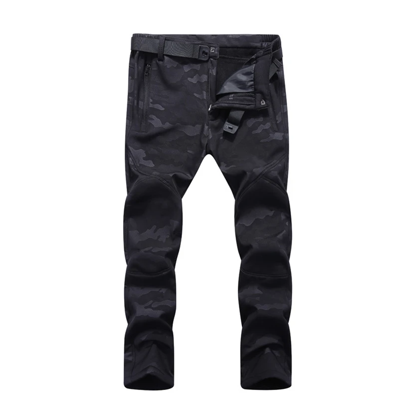 Мужские зимние брюки-карго с эластичным поясом водонепроницаемые и