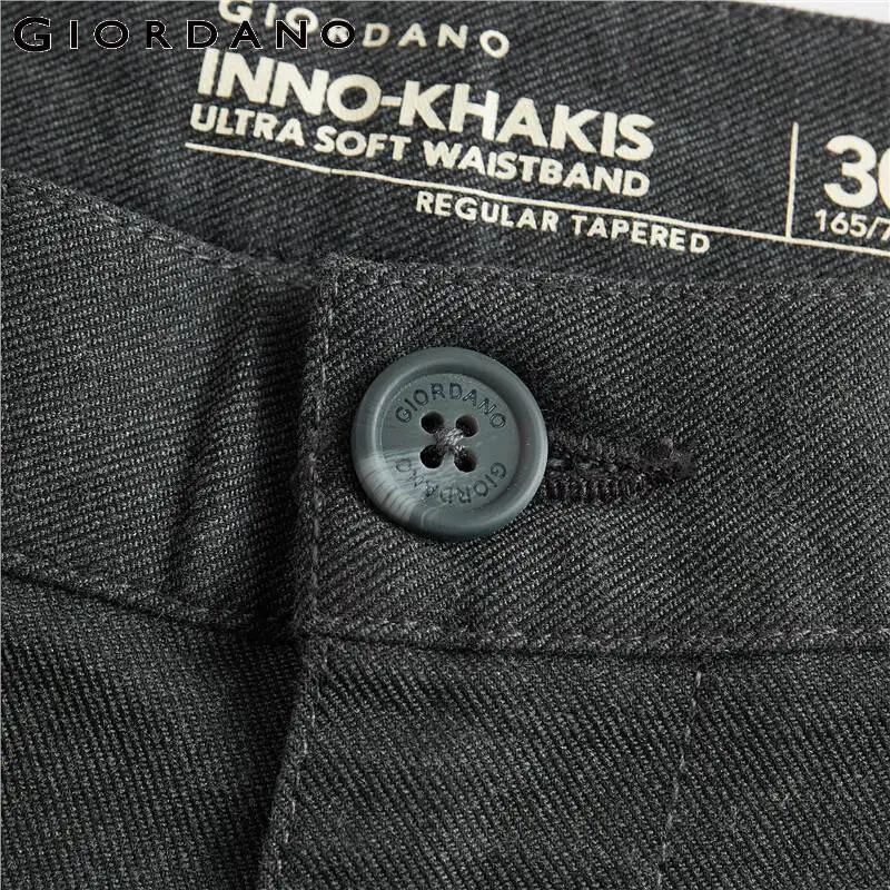 Giordano мужские брюки плотные однотонные брюки со средней посадкой из хлопка Pantalones Hombre повседневные брюки цвета хаки 01119082