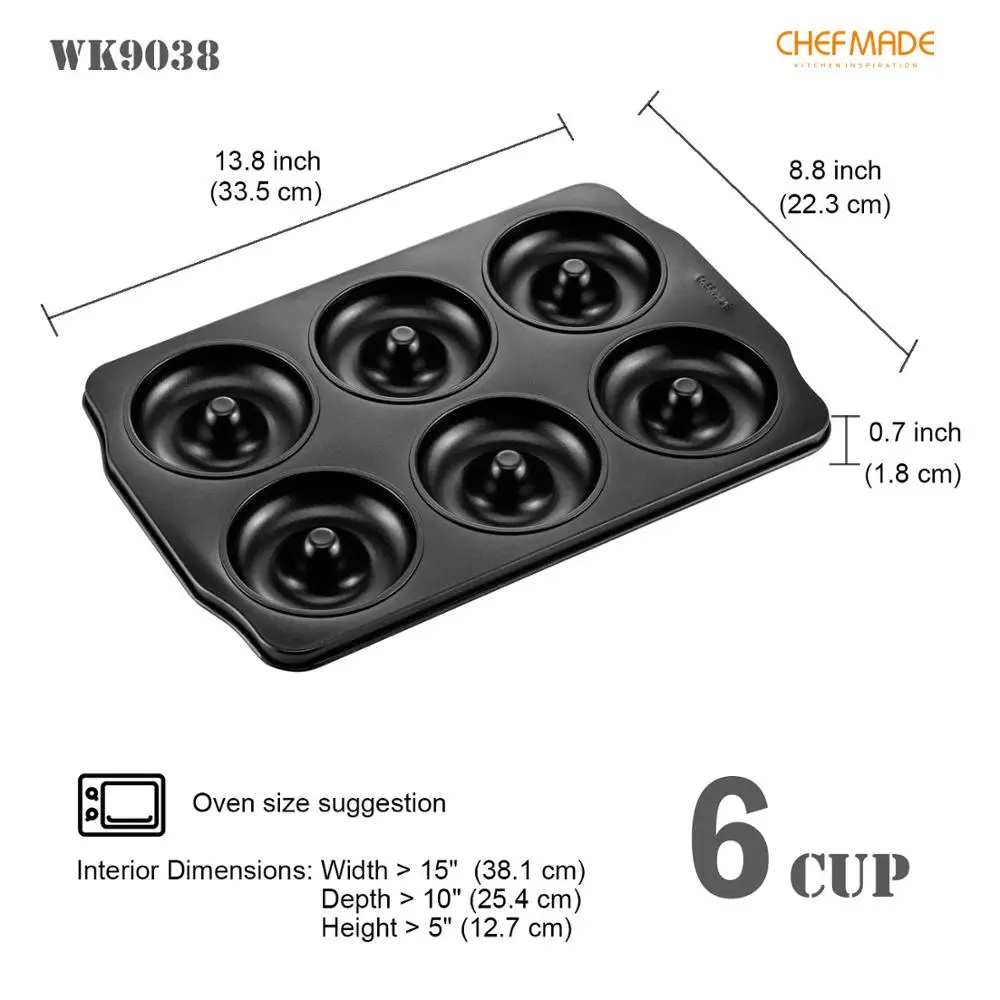 CHEFMADE пончик форма для кекса 6- изготовленные на станке с антипригарным покрытием