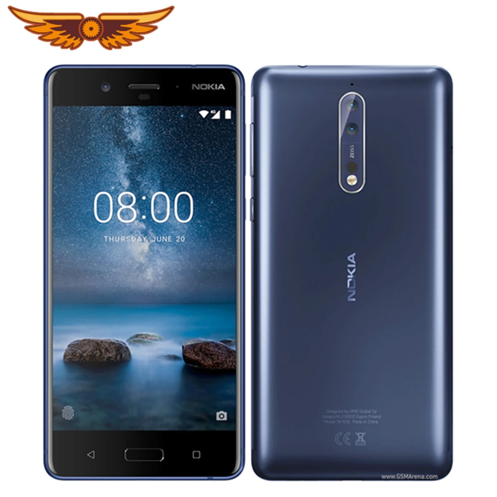 Nokia 8 Оригинальный разблокированный сотовый телефон 5 3 ''Восьмиядерный 4 Гб