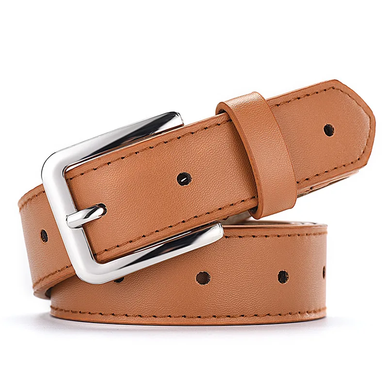 

Women Belt Fashion Pu Leather Luxury Waistband New Alloy Pin Square Buckle Belts Youth Retro Jeans Decorative Casual Simple