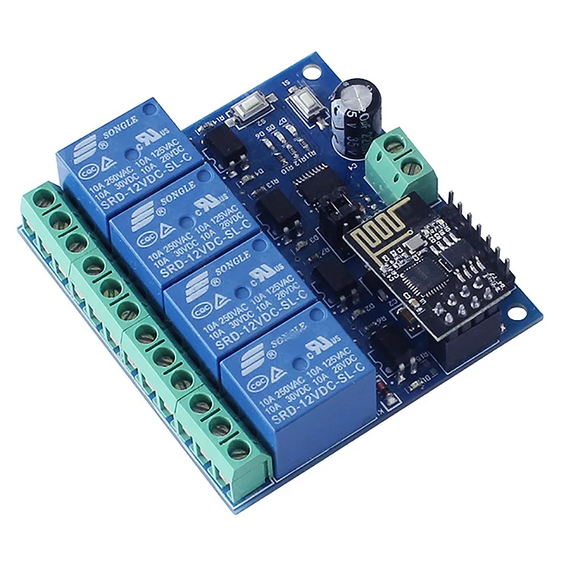 ESP8266 DC 12 В 4-Канальный Релейный Модуль ESP-01 WIFI модуль для умного дома 4 реле канала