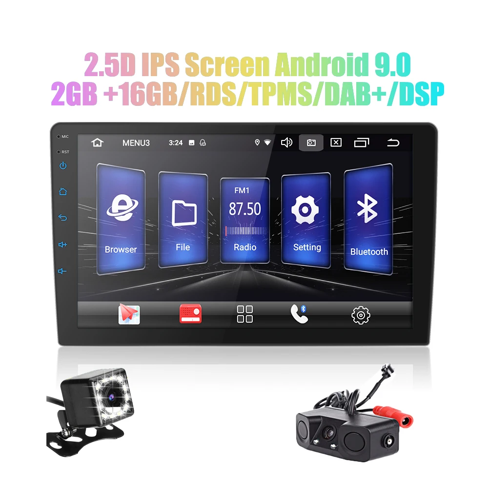 Автомагнитола 2 din 9 дюймов/10 дюймов Android 0 DSP 2.5D IPS экран GPS навигация Wi Fi Bluetooth MP5
