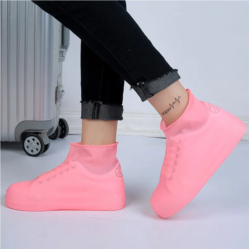 Waterproof Non-slip Rain Boots Reusable Silicone Shoe Cover Outdoor Travel Camping Hiking Fshing Righ Tube Wear Shoe Cover