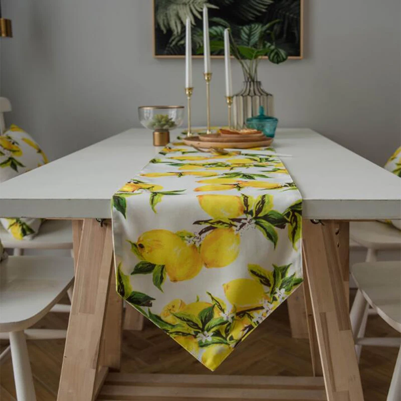 Lemons настольная дорожка и коврики Декор Рождество Свадьба s столовая Ресторанный