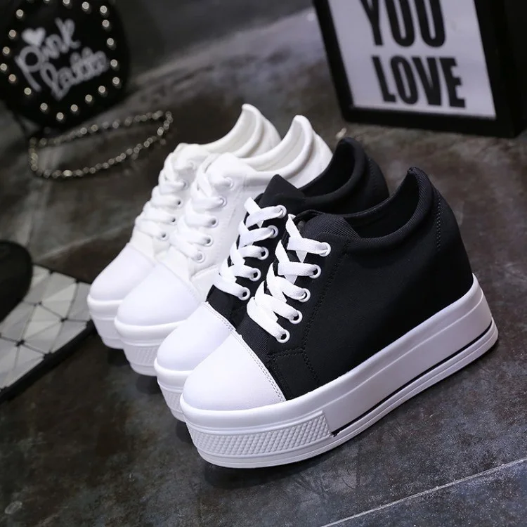 Новинка весна осень 2020 женская обувь для увеличения корейская мода холщовые