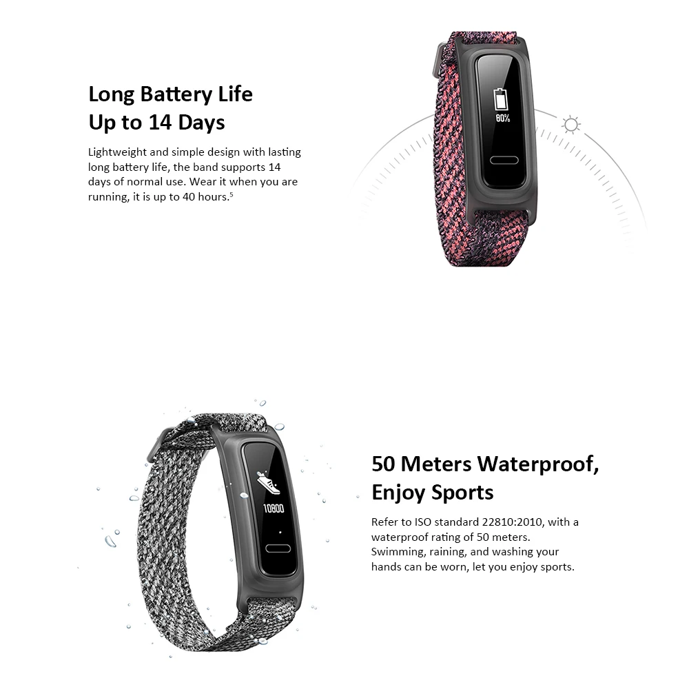 Умный Браслет huawei Band 4e, баскетбольный мастер, монитор осанки для бега, 2 режима ношения, 5 АТМ, Водонепроницаемый Фитнес-браслет