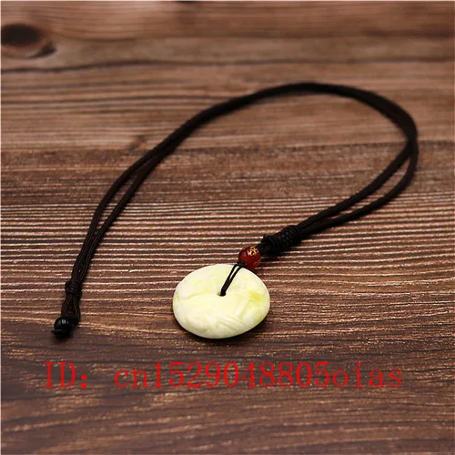 Натуральный белый китайский нефрит пряжки ожерелье с кулоном двойным сторонним