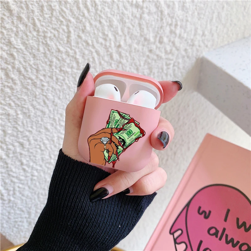 Чехол для телефона Kash Afro Black Girl чехол наушников Airpods 2 1 Мягкий матовый ТПУ розовый |