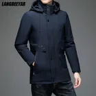 Высококачественная Толстая новая брендовая Повседневная модная парка с капюшоном, мужская куртка, куртки-ветровки, дизайнерская Корейская зимняя мужская одежда