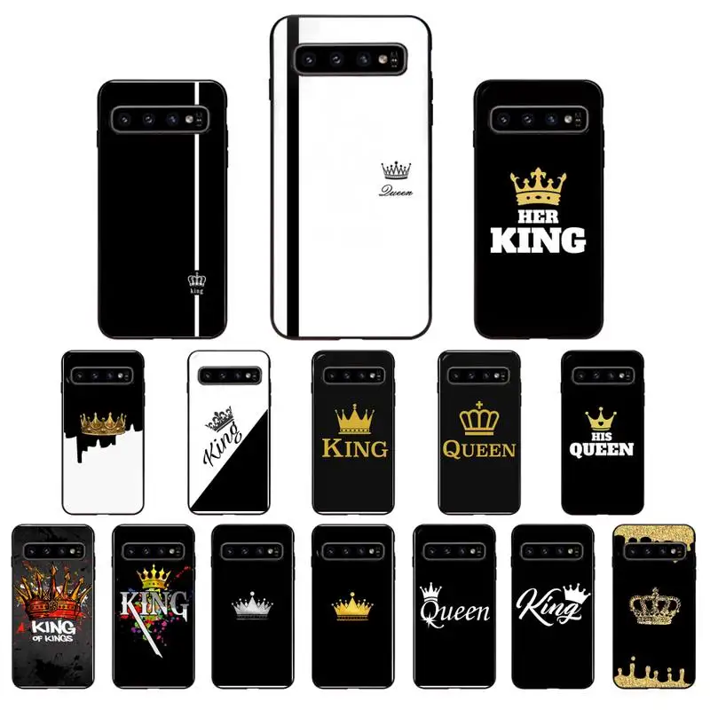 

King Queen Crown Phone Case For Samsung A40 A31 A50 A51 A71 A20S S8 S9 Plus note 20 ultra