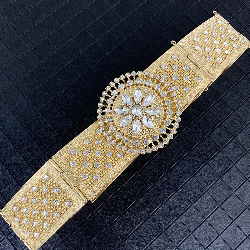 Arab Gilding Caftan Belt Morocco Women Wedding Jewelry Adjustable Length Waist Chain Metal Arab Dubai Bridal Gift