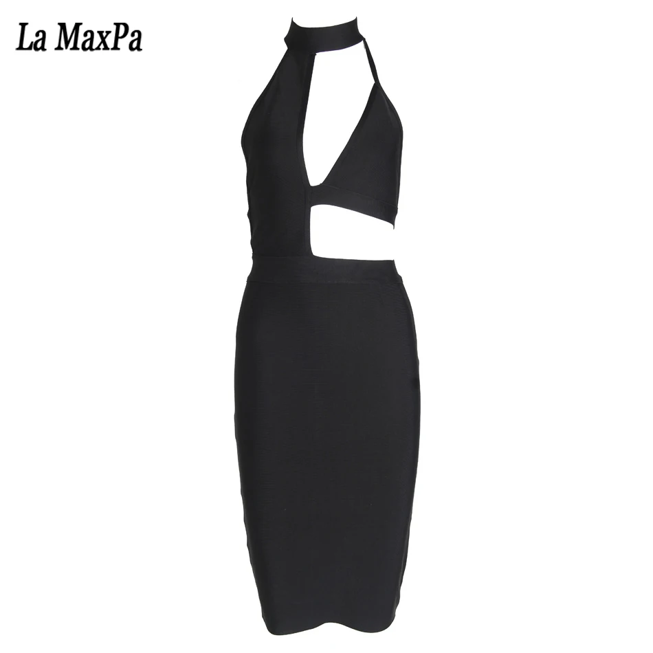 2021 летнее женское черное однотонное пляжное эластичное Бандажное платье