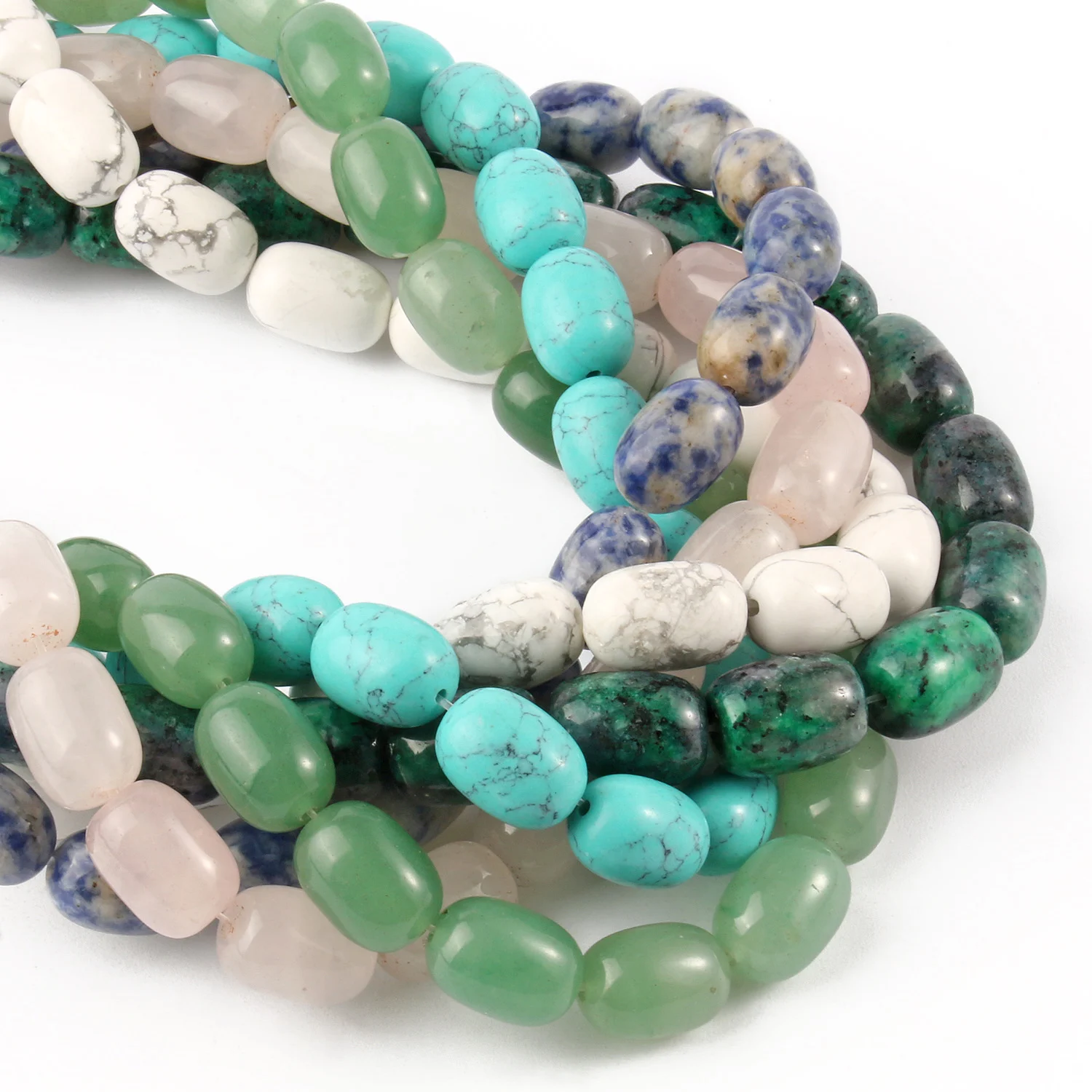 

10x14mm Natural Stone Turquoises Sodalite Malachite Drum Bead Loose Spacer Beads For Jewelry Making DIY Charms Bracelet Necklace