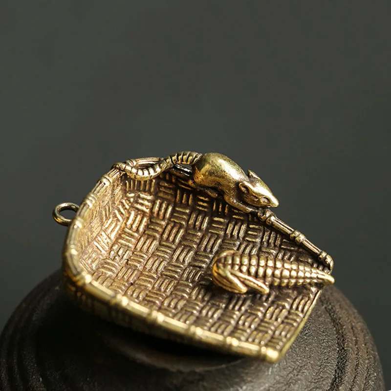 Винтажные медные забавные Подвески в виде пылесборника мыши кукурузы богатства