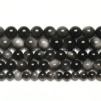 natural stone silvers obsidian round loose beads 15 strand 4 6 8 10 12 14mm pick size for jewelry making