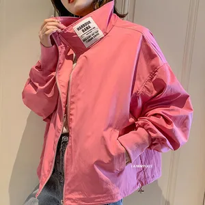 2022 Windbreaker women Jackets Long Sleeve Harajuku Loose Basic Jacket Streetwear Bomber Jacket Larg